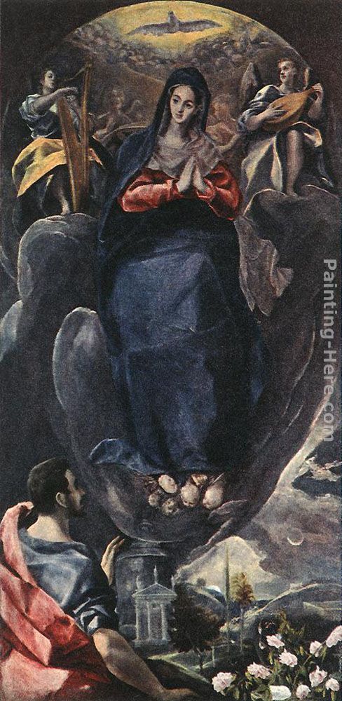 The Virgin of the Immaculate Conception and St John painting - El Greco The Virgin of the Immaculate Conception and St John art painting